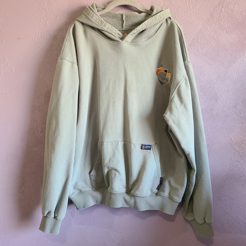 LAPCO FR Hoodie‎ Mens XL Gray Fair Flame Resistant NFPA 2112 CAT2 Workwear Patch